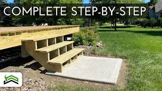 How To Build And Attach Deck Stairs [upl. by Yelsnia]