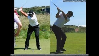 Jon Rahm golf swing  Long Iron faceon amp downtheline July 2017 [upl. by Atews]