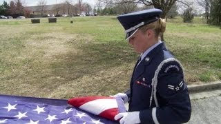 Honor Guard Team Demonstrate Proper Flag Folding Techniques [upl. by Halverson]