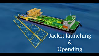 Jacket launching and upending process [upl. by Allehs]