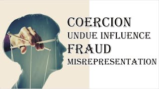 Coercion Undue Influence Fraud Misrepresentation  Indian Contract Act 1872  Law Guru [upl. by Oiliduab]