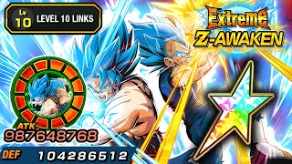 100 EZA TEQ LR GOD GOKU amp GOD VEGETA LEVEL 10 LINKS Dragon Ball Z Dokkan Battle [upl. by Lhok]