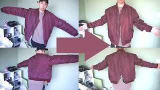 How to Slim An Oversized Bomber Jacket [upl. by Eirotal]