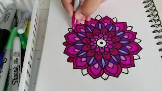 Como hacer Mandalas a color Paso a Paso  how to draw Color Mandala Step by Step  Shantal art [upl. by Elset]