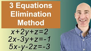 Solving Systems of 3 Equations Elimination [upl. by Ellerahc]