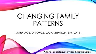 Sociology Changing family patterns  key changes [upl. by Watters]