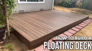 How To Build A Floating Deck For Beginners EASY DIY Floating Composite Vinyl Deck Install [upl. by Ahsiet]