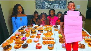 68 Donuts In 15 Min Family Challenge [upl. by Enela112]