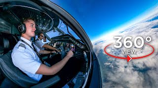 360° Airline Cockpit View FULL Flight  Dallas  Miami  American Eagle E145 [upl. by Gabey]