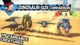 DINOSAURS SIZE COMPARISON  Ark Survival Evolved all Dinosaurs 2020 [upl. by Nacim]