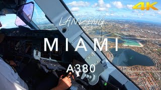 MIAMI  A380 LANDING 4K [upl. by Alvord841]