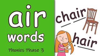 air Words  Phase 3 Phonics [upl. by Nahsez483]